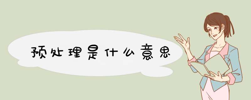 预处理是什么意思,第1张