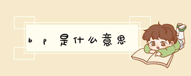 bp是什么意思,第1张 bp是什么意思,第1张