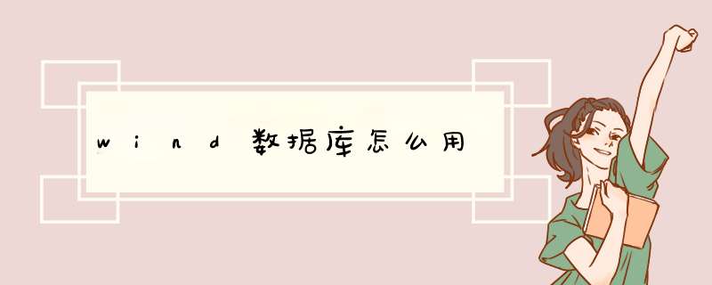 wind数据库怎么用,第1张 wind数据库怎么用,第1张