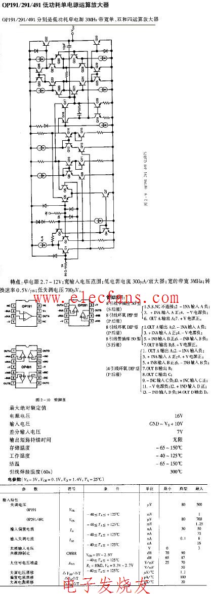 OP191 291 491低功耗单电源运算放大器,第2张