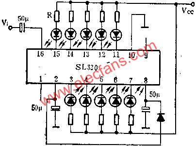 SL320双路五位LED电平显示驱动电路的应用,第2张 SL320双路五位LED电平显示驱动电路的应用,SL320双路五位LED电平显示驱动电路的应用 www.elecfans.com,第2张
