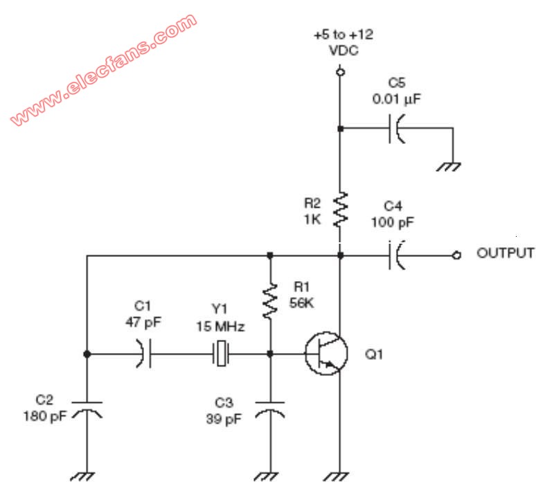 皮尔斯振荡器射频电路图(Pierce oscillator,第2张