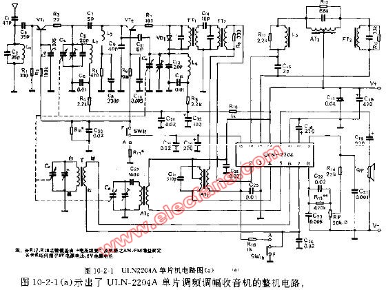ULN-2204A单片调频调幅收音机电路,第2张