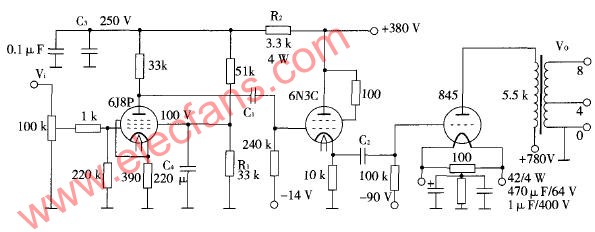 845单端甲类功放电路图 (含电源电路),第2张 845单端甲类功放电路图 (含电源电路),第2张
