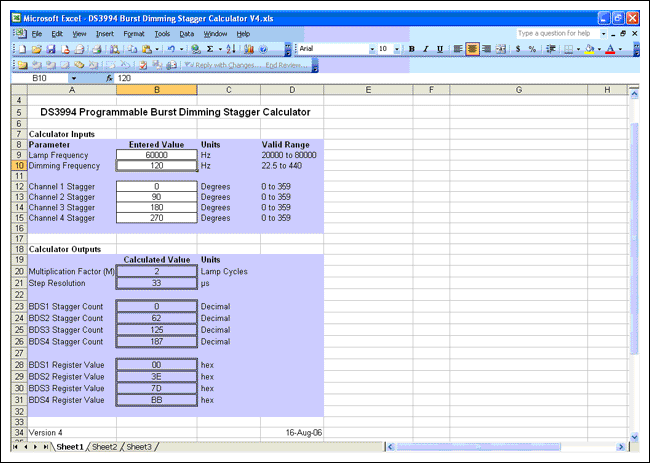 Calculator Simplifies Programm,Figure 3. DS3994 burst dimming stagger calculator.,第4张